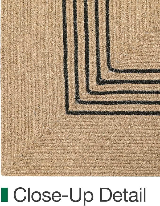 LUMI 8x10 Jute Area Rug for Living Room, Natural Braided Woven Rugs Non Slip, Neutral Carpets No Shedding, Durable for High Traffic, Dining Room, Indoor, Outdoor, Patio