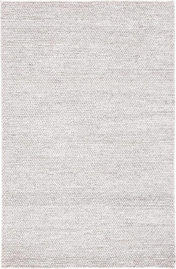 SAFAVIEH Area Rug 4x6 - Natura Collection - Grey & Ivory, Handmade Wool Blend, Textured Design, Ideal for Living Room, Bedroom, Dining Space (NAT425F)