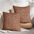 AELS Boho Decorative Textured Throw Pillow Covers 24x24, Modern Mid Century Rainbow Tufted Pillow Case, Farmhouse Rustic Geometric Woven Cushion Case for Bed Couch Sofa, Burnt Orange