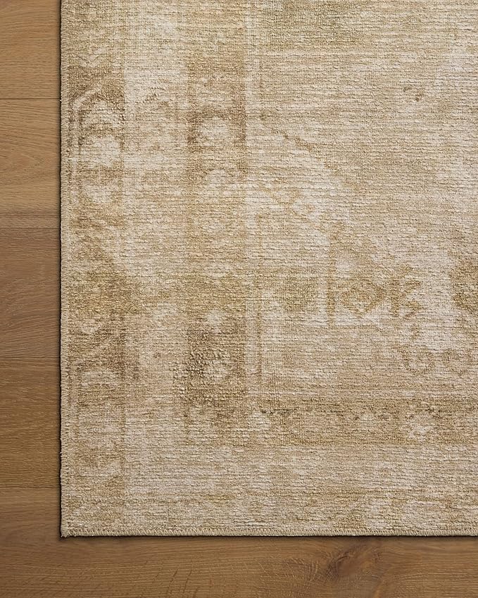 Loloi Amber Lewis Cambria Collection CBR-04 Natural/Jade 2'-6" x 7'-6" Runner Rug Jute, Neutral, Vintage Style, Antique Tone, Living, Bedroom, Dining, Carpet