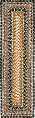 SAFAVIEH Washable Rug Outdoor Braided Collection - 2'3" x 10' Runner, Multi, Handmade & Reversible, Non-Shedding & Easy to Clean, Ideal for Patio, Backyard, Mudroom (BRD308A)