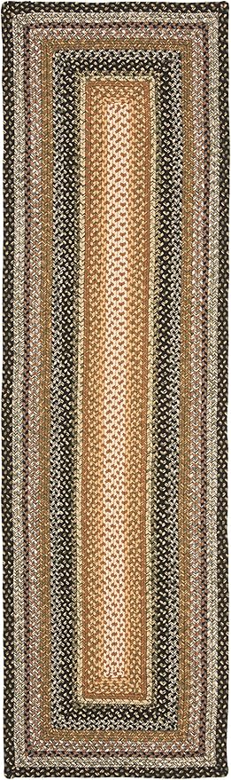 SAFAVIEH Washable Rug Outdoor Braided Collection - 2'3" x 12' Runner, Multi, Handmade & Reversible, Non-Shedding & Easy to Clean, Ideal for Patio, Backyard, Mudroom (BRD308A)