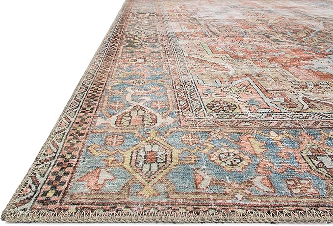 Loloi Loren Collection LQ-15 Terracotta/Sky 2'-3" x 3'-9" Accent Rug