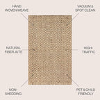JONATHAN Y Hira Hand Woven Diamond Chunky Jute Natural Indoor Area Rug, 8x10, Bohemian, Transitional, Easy-Cleaning for Living Room, Bedroom, Kitchen, Pet Friendly, Non-Shedding (NFR100A-8)