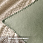 MIULEE Decorative Linen Euro Sham Pillow Covers 24x24 Sage Green Boho Farmhouse Neutral Spring Couch Throw Pillows for Bed Pack of 2 Accent Modern Pillowcase Summer Sofa Livingroom Home Decor