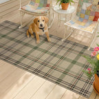 Kitchen Runners Non Skid Washable 6ft - Farmhouse 2x6 Jute Runner Rug for Hallway, Washable Outdoor Carpet for Entryway Indoor, Non Slip Woven Green Plaid Decor