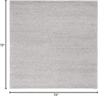 SAFAVIEH Natura Collection Area Rug - 6' Square, Silver, Handmade Wool Blend, Textured Design, Ideal for Living Room, Bedroom, Dining Space (NAT425G)