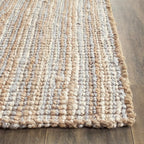 SAFAVIEH Natural Fiber Collection Runner Rug - 2'6" x 8', Grey & Natural Brown, Handmade Jute, Farmhouse Style, Chunky Textured Thick Pile (NF447K)