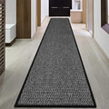 GOYLSER 17ft Extra Long Jute Runner Rugs for Hallways, Rubber Backed Hall Floor Mat Non Slip, Absorbent Entry Way Runner Rugs Indoor, Black