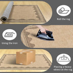 Scalloped Easy Jute Rug 5x7 Outdoor Rug Washable Rugs for Entryway Porch Non Slip Neutral Farmhouse Indoor Outdoor Carpet for Backyard Patio Office