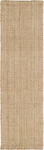 SAFAVIEH Natural Fiber Collection Runner Rug - 2'3" x 17', Natural Brown, Handmade Jute, Basketweave Design (NF401A)