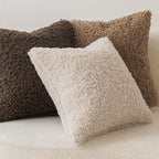 Foindtower 2 Pieces 20x20 Inch Neutral Cream, Faux Fur Throw Pillow Cover Accent Sherpa Pillow Fuzzy Soft Pillowcases Sheepskin Decorative Fleece Cushion Case for Bed Couch Living Room