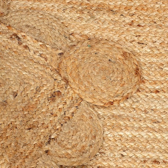Hand Woven Jute Area Rug - 5' x 8' Feet - Rustic Beige Reversible Rectangular Rugs for Bedroom, Kitchen, Living Room - Vintage Natural Braided Entry Floor Décor Boho 5 x 8 Area Rug