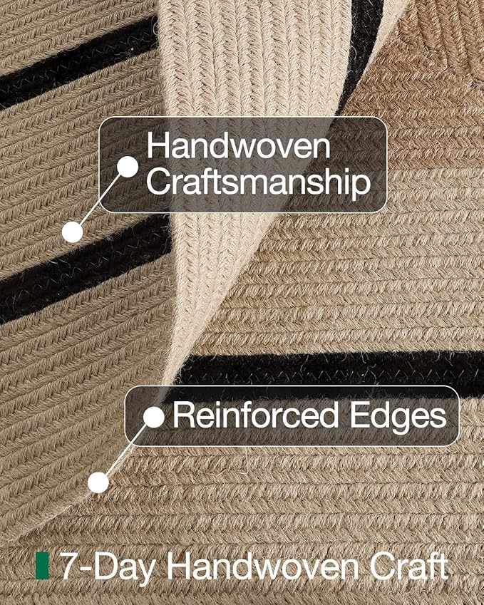 LUMI 4x6 Jute Area Rug for Living Room, Natural Handwoven Rugs Non Slip, Farmhouse Braided Carpets No Shedding for High Traffic, Dining Room, Indoor, Outdoor, Patio