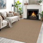 EARTHALL Woven Area Rugs 5x7 Ft Washable Living Room Rugs Non Slip Rubber Backed Dining Room Rug Braided Bedroom Rugs Indoor Floor Carpet for Living Room, Bedroom, Dining Room,Orange/Tan/Brown