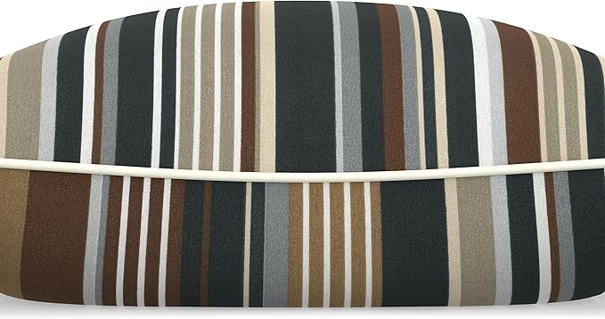 Pillow Perfect Stripe Outdoor Indoor/Outdoor Accent Throw Pillow, Plush Fill, Weather, and Fade Resistant, Lumbar - 11.5" x 18.5", Labrisa Rattan, 2 Count