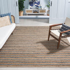SAFAVIEH Area Rug 8x10 - Natura Collection - Large - Natural & Grey, Handmade Wool, Ideal for Living Room, Bedroom, Dining Space (NAT501F)