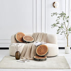 HYSEAS Decorative Round Throw Pillow, 3D Digital Print Comfortable Kids Funny Cute Wood Log Pillow Circle Seating Floor Cushion for Home, Couch, Sofa, Bedroom, Living Room, Stump, 16 x 2.75 Inch