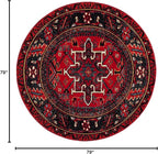 SAFAVIEH Vintage Hamadan Collection Area Rug - 6'7" Round, Red & Multi, Traditional Persian Design, Non-Shedding & Easy to Clean, Ideal for Living Room, Bedroom, Dining Space (VTH211A)