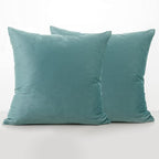 NiNi ALL Decorative Throw Pillow Covers Velvet 22x22 Inch Pack of 2 Light Blue Cushion Covers Soft for Couch Sofa Bedroom Living Room Outdoor
