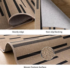 Tangsoo Modern Easy Jute 2x4 Rug for Entryway,Washable Thin Outdoor Door Mat,Non-Slip Indoor Floor Carpet Farmhouse Irregular Stripe Small Throw Mat for Kitchen Hallway Bedroom Front Porch Entrance