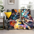 aportt Music Guitar Blanket Soft Flannel Lightweight Rock Instrument Throw Blanket Cozy Warm Blankets All Seasons Living Room Decor for Music Lover Use On Sofa Couch Bed Office 60x80 inch