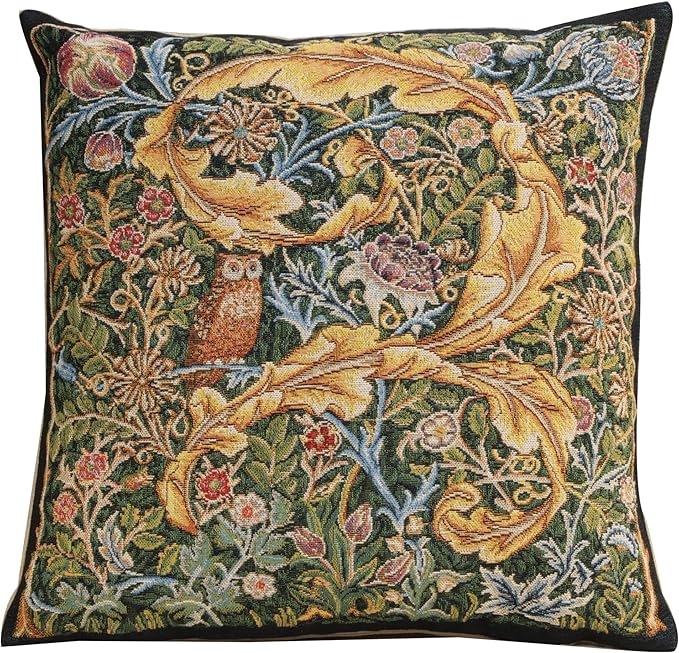 Charlotte Home Furnishings Throw Pillow Covers Decorative Boho Pillow Covers for Couch Living Room Black Owl Square Cushion Cases 18x18 in European Cotton Jacquard Woven for Cozy Bedroom Decor
