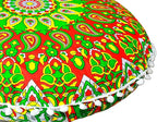 Large Round seat Floor Cushion Chair Ottoman Cover Pouf Pillow Meditation Floor Cushions for Adults Seating pouffe Ottoman Throw Covers Craft Room Furniture for Sitting Cover 22 Inches (Green Red)