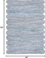 SAFAVIEH Area Rug 8x10 - Cape Cod Collection - Large - Blue & Natural, Handmade Braided Jute & Cotton, Ideal for Living Room, Bedroom, Office, Dining Space (CAP208L)