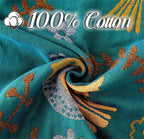 MSGKV Boho Throw Blanket 100% Cotton Blankets for Bed Couch 60''x80'', Spring Breathable Farmhouse Bird Blankets Quilt Muslin Home Decor