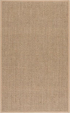 SAFAVIEH Area Rug 5x7 - Natural Fiber Collection - Natural & Beige, Seagrass, Basketweave Pattern with Border (NF114A)