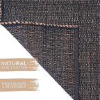 Charcoal Gray 2X4 Jute Rug Braided Construction - Farmhouse Woven Carpet - Mid-Century Modern Floor Covering for Entryway or Kitchen, 2' x 4'