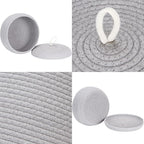 Sea Team Round Cotton Rope Storage Basket with Lid, Decorative Woven Storage Bin, Pot, Caddy, Organizer, Container for Snacks, Towels, Plants, 10 x 4.5 Inches (Small, Shallow, Grey)