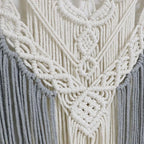 Macrame Wall Hanging Shelf Grey Floating Shelves Rope Shelf for Hanging Plants Grey Boho Decor for Bedroom Living Room,1 Tier