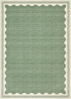 GarveeHome Scalloped Washable Rugs 5x7 Rug for Living Room, 5 x 7 Rug Solid Sage Green Modern Low-Pile Carpet for Bedroom Dining Nursery Non Slip Mat with Rubber Back