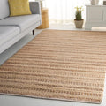 SAFAVIEH Natura Collection Area Rug - 4' x 6', Natural & Beige, Rustic Farmhouse Design, Handmade Wool & Jute, Ideal for The Living Room, Bedroom, Dining Room (NAT501A-4)