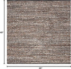 SAFAVIEH Natura Collection Square Rug - 4' Square, Black & Ivory, Transitional Design, Ideal for High Traffic Areas in Bedroom, Dining Room & Kitchen (NAT349Z-4SQ)