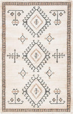 SAFAVIEH Kilim Collection Area Rug - 5' x 8', Ivory & Black, Handmade Flat Weave Jute, Ideal for High Traffic Areas in Living Room, Bedroom (KLM762A)