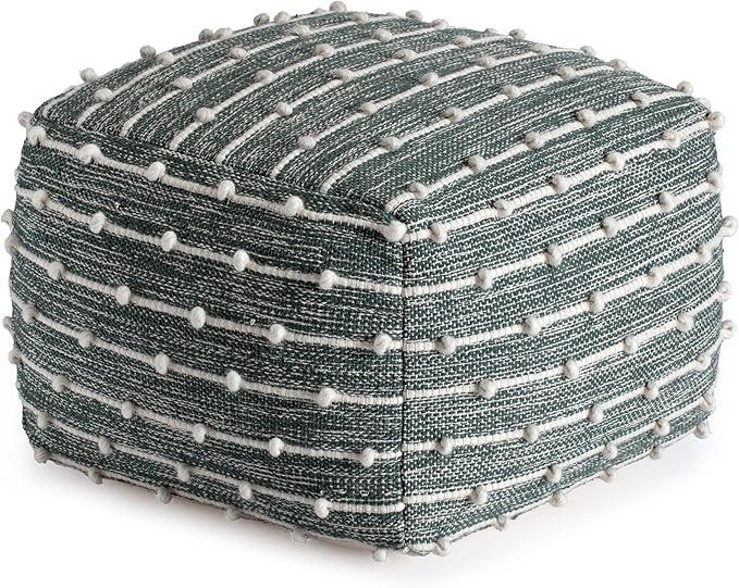 Anji Mountain Pouf Ottoman Foot Rest, Handmade Ottoman Pouf, Comfortable Foot Stool, Decorative Floor Seating for Living Room Decor, Bedroom & Home Décor Accent - Cedar
