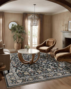 Washable Area Rugs for Living Room: 5x7 Bedroom Rug Vintage Boho Area Rug Stain Resistant Non Slip Low Pile Lightweight Soft Carpets for Living Room Dining Room Kitchen Nursery Kids Room Farmhouse