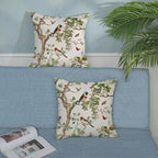 Chinoiserie Pillow Covers 18x18 Inch Set of 2 Green Floral Bird Throw Pillows Vintage Flower Decorations Pillow Cases Outdoor Chinoiserie Decor Farmhouse Linen Cushion Cover for Couch Home