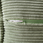 MIULEE Decorative Throw Pillow Covers for Couch Bed Livingroom 16x16 Inch Set of 2 Light Olive Green Boho Accent Throw Pllows Broadside Striped Patchwork Soft Corduroy Summer Pillowcases