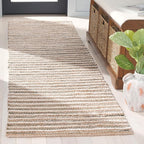 SAFAVIEH Cape Cod Collection Area Rug - 2'3" x 8' Runner, Natural/Green, Geometric Design, Ideal for High Traffic Areas in Living Room, Bedroom, Dining (CAP151Y)