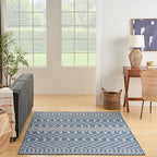 Nourison Home Positano Navy Blue 7' x 10' Area Rug - Easy Clean, Non Shedding, Bed Room, Living Room, Dining Room, Kitchen (7' x 10')