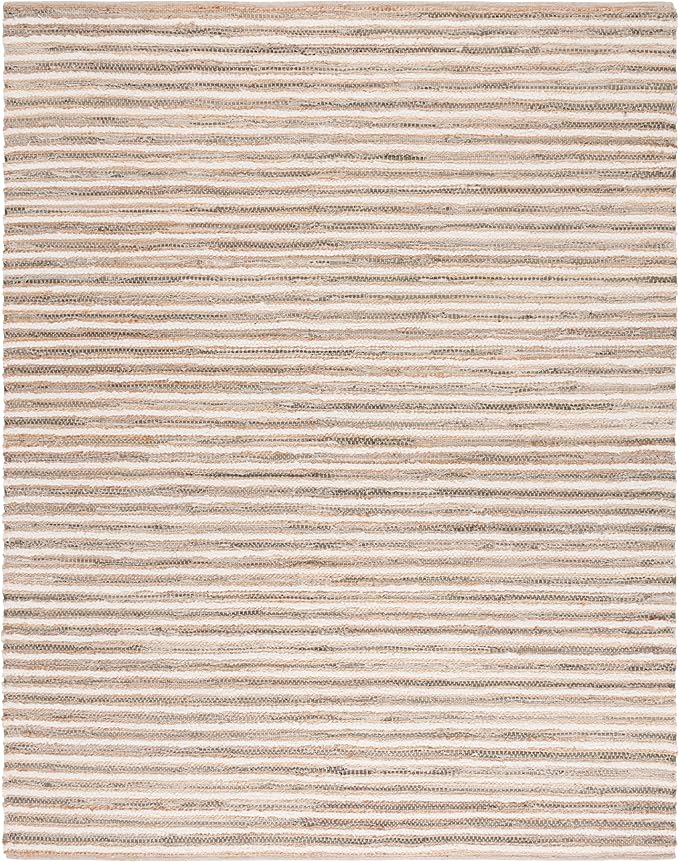 SAFAVIEH Area Rug 8x10 - Cape Cod Collection - Large - Natural & Green, Geometric Design, Ideal for Living Room, Bedroom, Office, Dining Space (CAP151Y)