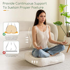 HIGOGOGO 6" Extra Thick Floor Pillow Cushion for Adults, Meditation Cushion Pillow, Large Square Floor Sitting, Tufted Corduroy Cover, for Tatami Living Room or Yoga, 22x22 Inch, 2Pack, Beige