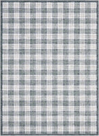 GarveeHome Checkered Area Rugs 6x9 for Living Room, Machine Washable Non Slip Backing Rug, Stain Resistant Low-Pile Indoor Carpet for Bedroom Dining Room Office Nursery Grey