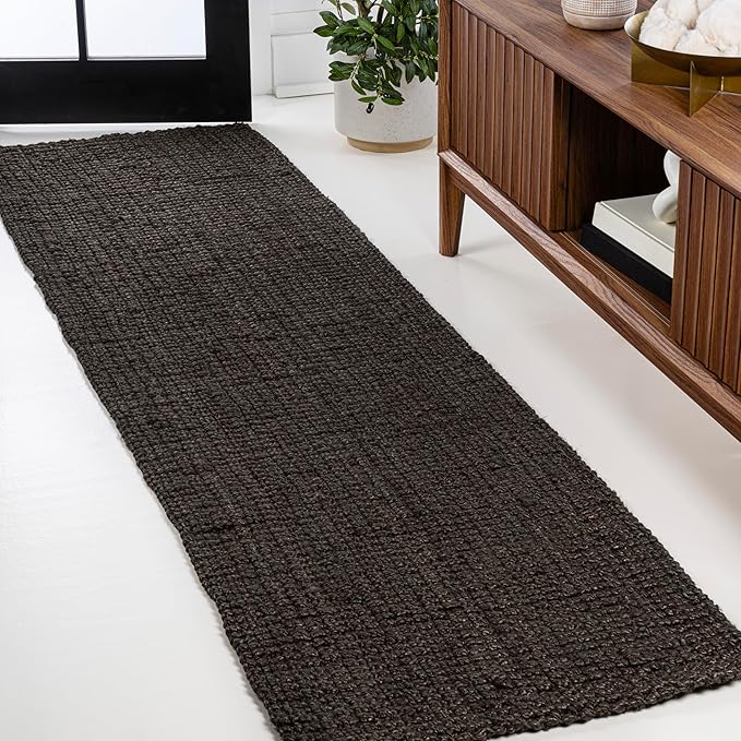 JONATHAN Y Pata Hand Woven Chunky Jute Brown Runner Rug, 2x8, Bohemian, Rustic, Cottage, Easy-Cleaning for Living Room, Bedroom, Kitchen, Non-Shedding (NRF102G-28)