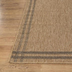 Easy Jute Rugs 10x14 Bordered Natural Color Living Room Indoor Outdoor Area Rug for Patio and Kitchen Rug High Traffic Washable Easy to Clean Solid Boho Woven Design Outside Carpet (10 x 14)