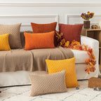 Kevin Textile 12x20 Inch Pillow Cover 1 Pack Boho Decorative Soft Striped Corduroy Lumbar Farmhouse Solid Color Accent Rectangle Cushion Case for Living Room Couch Sofa Bed, Tan